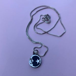 Sterling Silver Vintage Moon Necklace